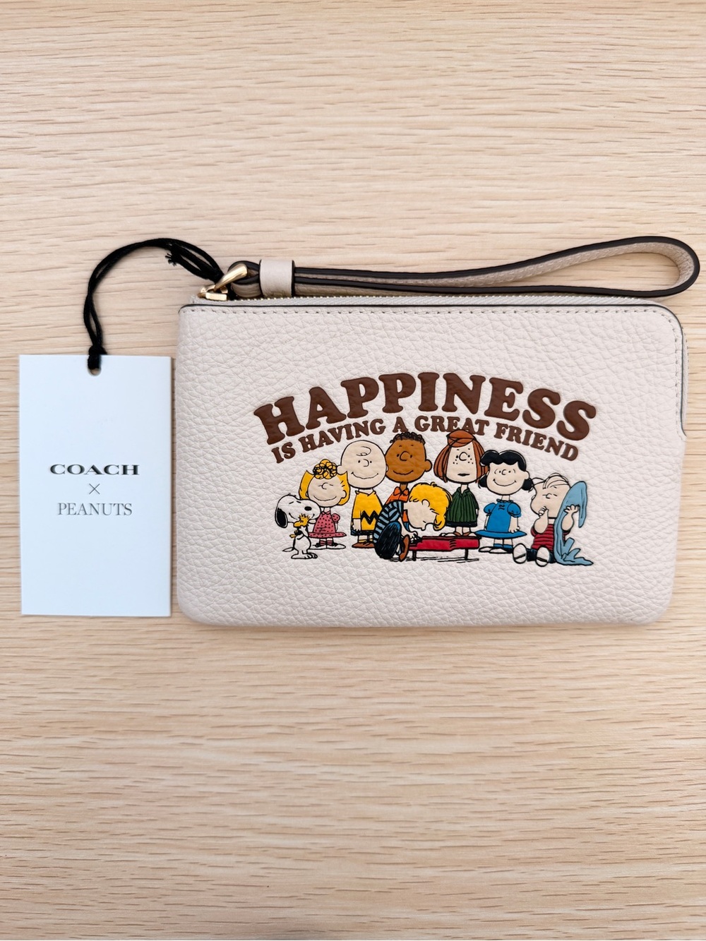 Coach X Peanuts Corner Zip Wristlet